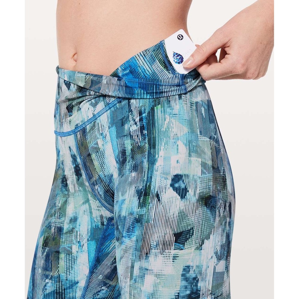 Lululemon Wunder Under Hi-Rise 7/8 Tight 21" Abstract Blue Teal Multi Size 6 - Picture 4 of 12